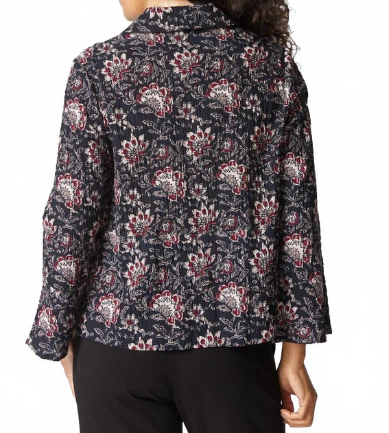 Habitat Batik Floral Flounce Jacket Black Medium 4
