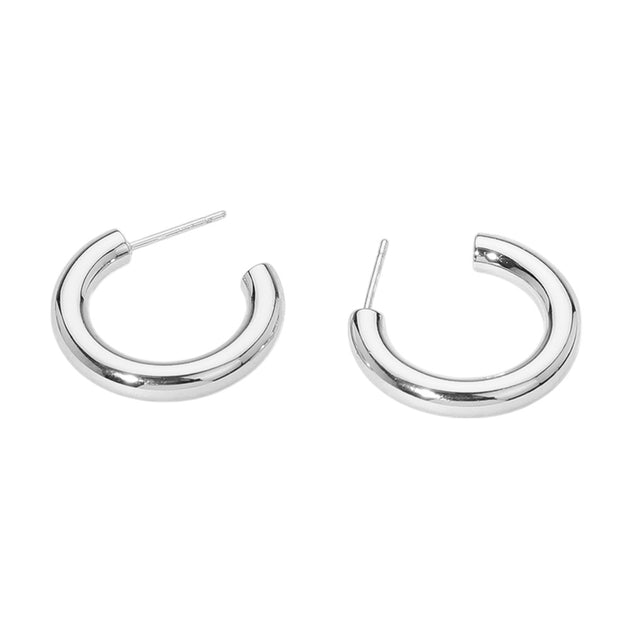 FASHNZFAB Hoop Earrings Silver 4
