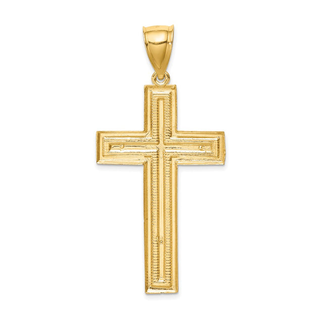 Diamond2Deal Cross Pendant Yellow Gold 4
