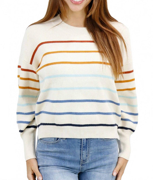 Pull Col Rond à Rayures Grace and Lace Multicolore XLarge 3