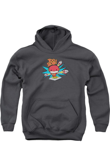 Gildan DC Comics Flash Too Slow Youth Hooded Sweatshirt Grey Small 2