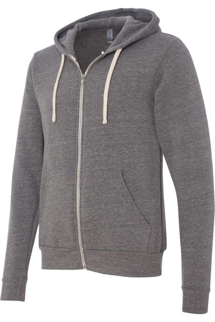 BELLA + CANVAS Triblend Sponge Fleece Full-Zip Hoodie Grey X-Small 4