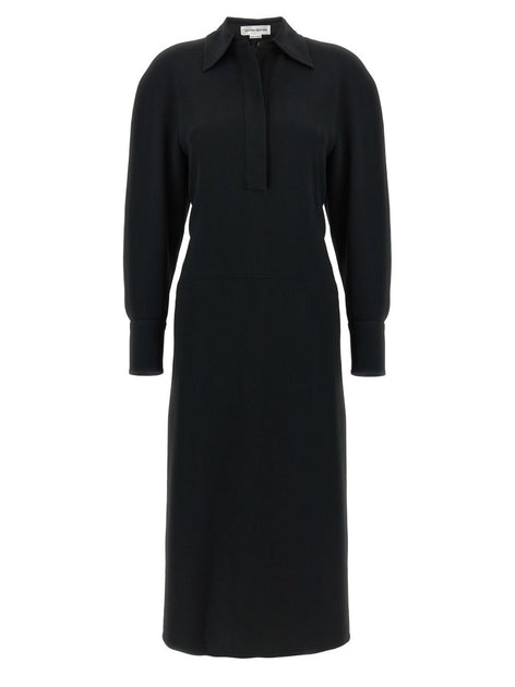 Victoria Beckham Long Sleeve Polo Collar Midi' Dress | ShopSimon