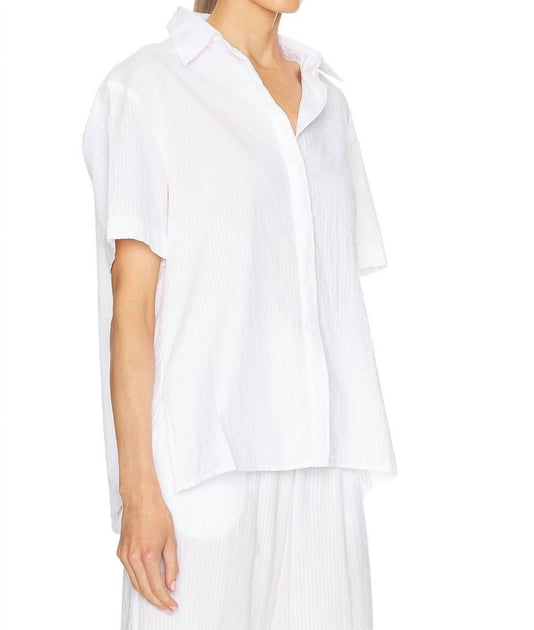 Enza Costa Chemise Resort Seersucker Blanc Medium 4