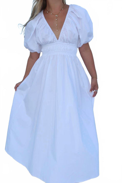 OLIVACEOUS Marco Maxikleid Weiß Small 2