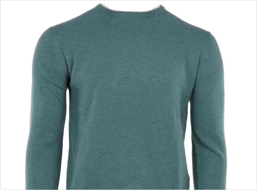 The Pashmere Kaschmir Rundhalspullover Herren Grün XXL 3