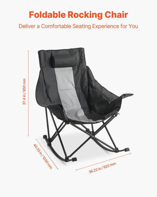 VVOR Rocking Camping Chair Black 3