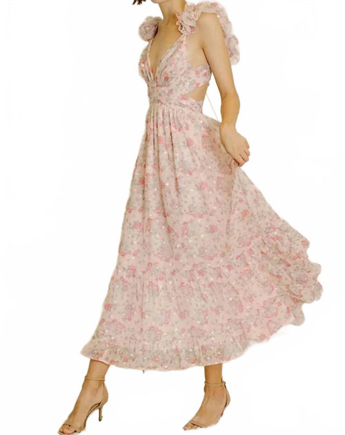 STORIA Floral Maxi Dress Pink Small 2