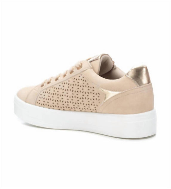 Xti Women's Faux Leather Sneakers Beige US 8 4