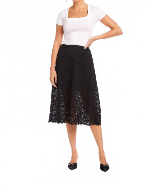 Fifteen Twenty Millie A-Line Midi Skirt Black Medium 3