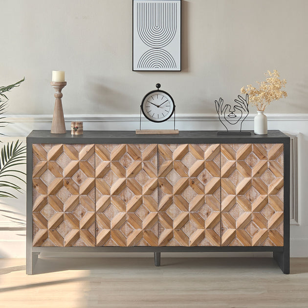 Streamdale Rustic Wood Cabinet 2