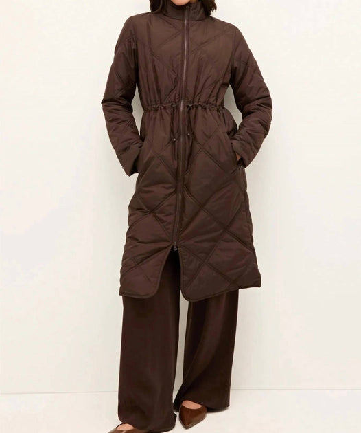 Marie Oliver Aiden Quilted Coat Brown Large 2
