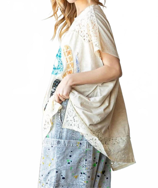 Oli & Hali Flower Applique Top Blanc XLarge 3