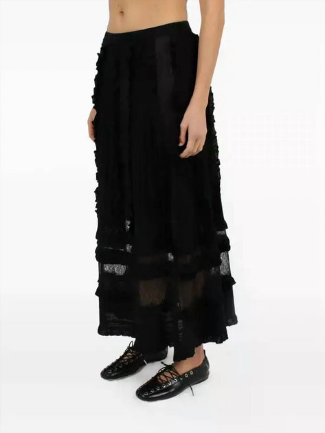 Ulla Johnson Vivian Knit Midi Skirt Black Small 3