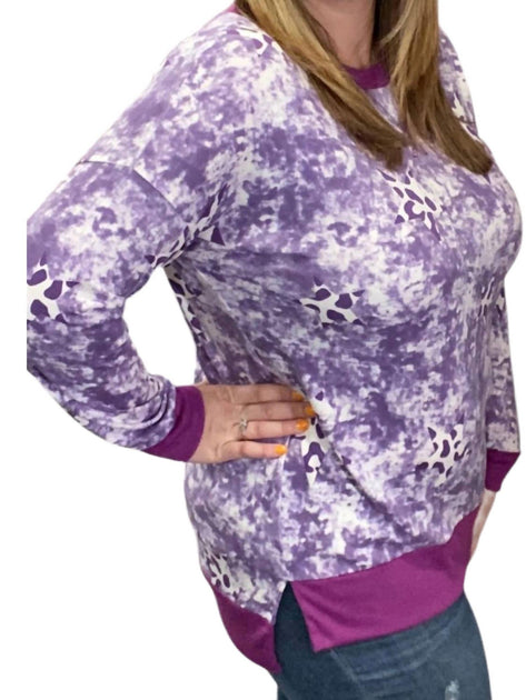 honeyme Star Tie Dye Weekender Tee Purple 3X 4