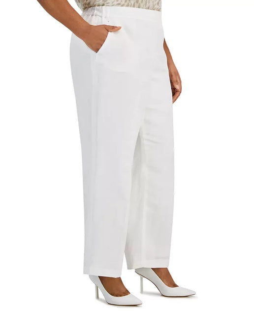 Damen Kasper Hose Weiß Leinen Stretch XXLarge 4