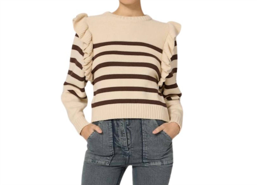 Cleobella Blair Stripe Sweater Beige Small 2