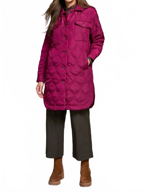 TRIBAL Long Quilted Jacket Pink Small 2