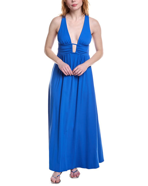 Susana Monaco Square Wire Low-Front Tank Maxi Dress Blue XS 2