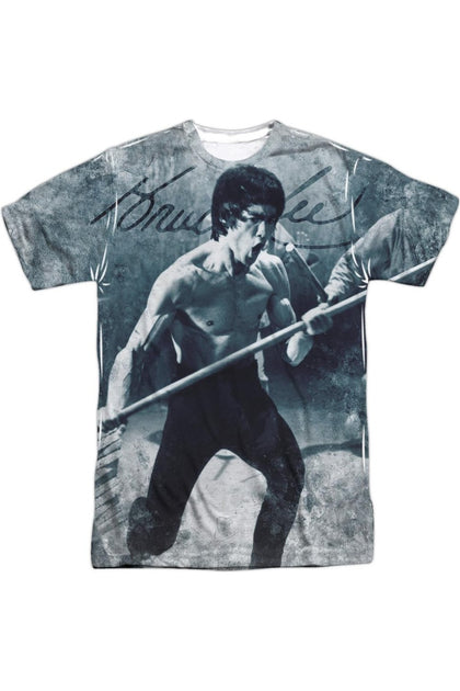 Gildan Bruce Lee Whoooaa T-Shirt Grau Groß 2