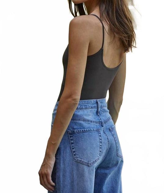By Together Seamless Spaghetti Strap Bodysuit Black M/L 4
