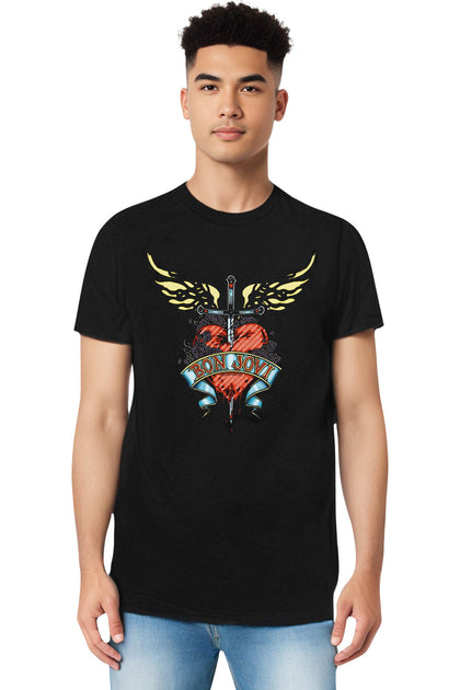 Gildan Bon Jovi Daggered T-Shirt Black 4