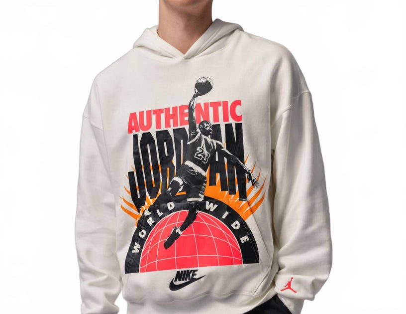 Nike Jordan Brooklyn Fleece Hoodie White Large 4