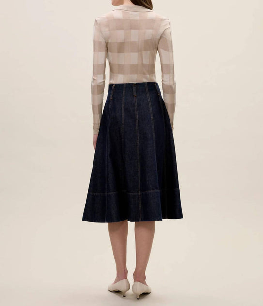 Rebecca Taylor Sheer Gingham Sweater Beige XSmall 3