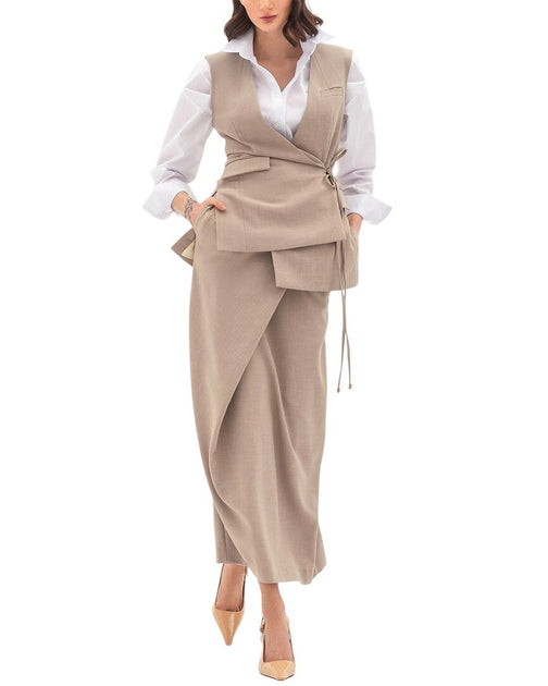 BGL 2pc Vest & Skirt Set Beige US 2 2