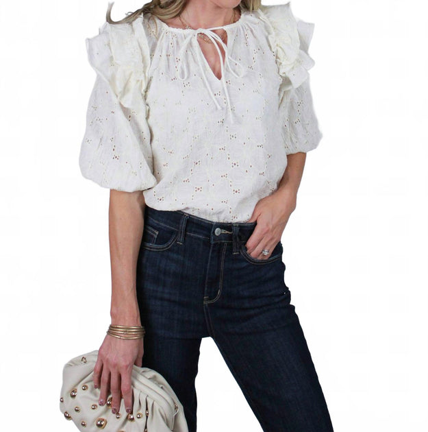 Blouse MABLE à Broderies et Dentelle 2