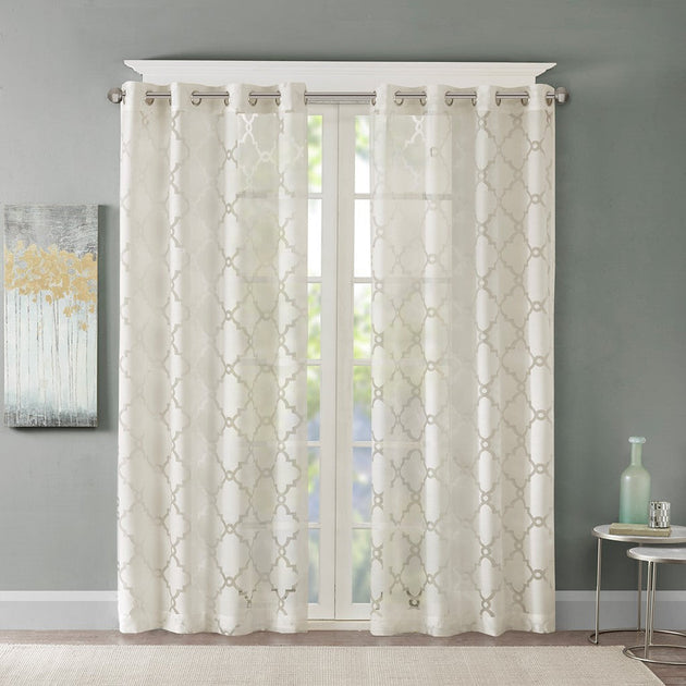 BreeBe Fretwork Burnout Sheer Curtain Panel 5