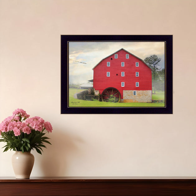 Hivvago Willow Grove Mill 1 Framed Print Wall Art Black 2