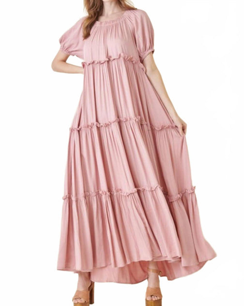 Fore Rose Bud Maxi Dress Pink Large 4