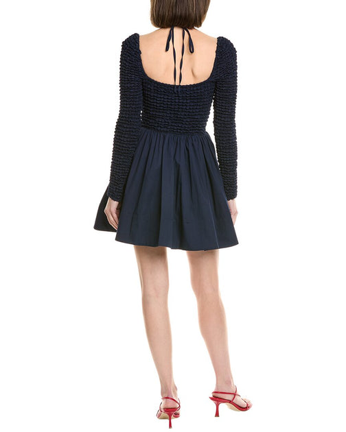 STAUD Cassidy Mini Dress Blue Large 3