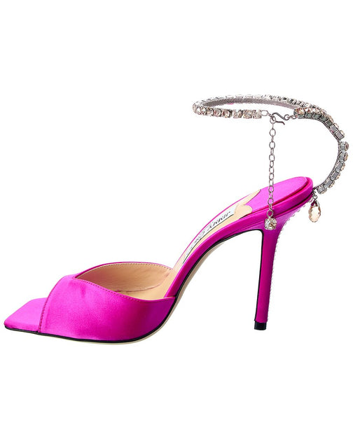 Jimmy Choo Saeda 100 Satin Sandal | ShopSimon