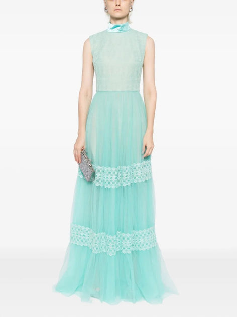 Saiid Kobeisy Lace Long Dress Black EU 46 6