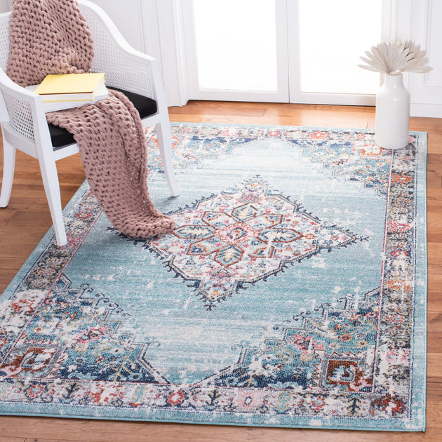 Safavieh Phoenix PHX247 Area Rug Light Blue/Navy 2
