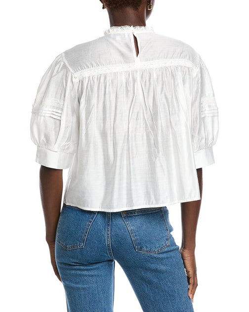 Anna Kay Noris Eyelet Blouse White Large 3