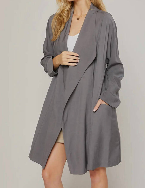 BluIvy Draped Front Cardigan Grey Small/Medium 3