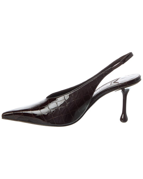 Jimmy Choo Isa 80 Croc-Embossed Leather Slingback Pump Red 37.5 3