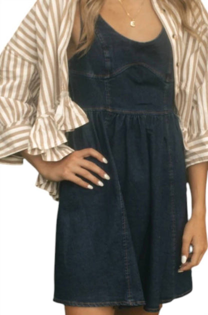 Hope & Sunshine Denim Mini Dress Black Small 4