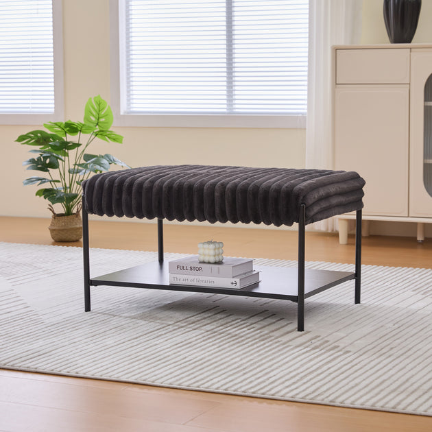 GOODSILO Upholstered Ottoman White 2