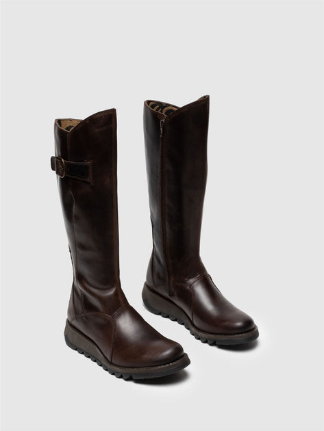 Fly London MOL 2 Knee High Boots Brown EU 36 4