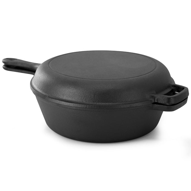 Megacheprep 10.5 Inch 2-in-1 Cast Iron Skillet Set 4