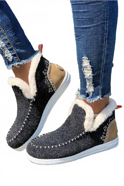 Dear Lover Patchwork Slippers Grey US 8 2