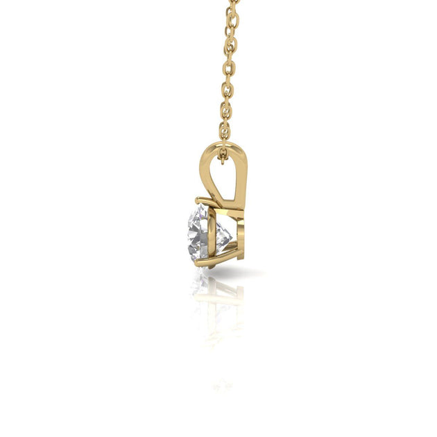 Diana M Lab 14KT YG 1ct Martini Pendant Silver 3