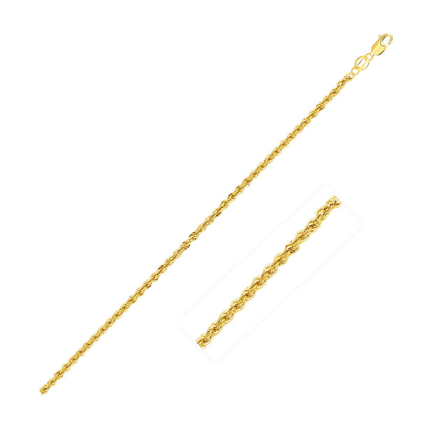 FASHNZFAB Light Rope Chain Yellow Gold 2.00 mm 2