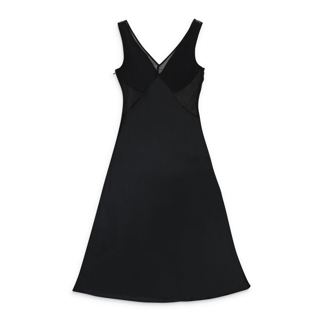Callipygian Sheer Panel Bias Day Dress Black US 6 3