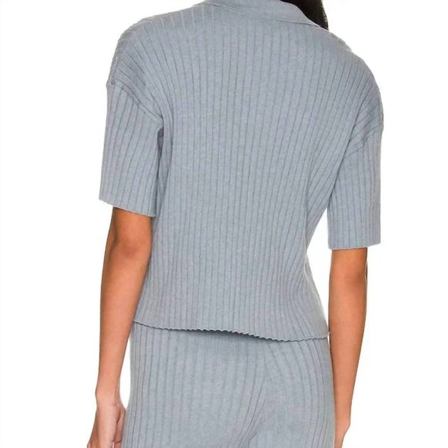 SOMETHING NAVY Polo Shirt Grey Medium 3
