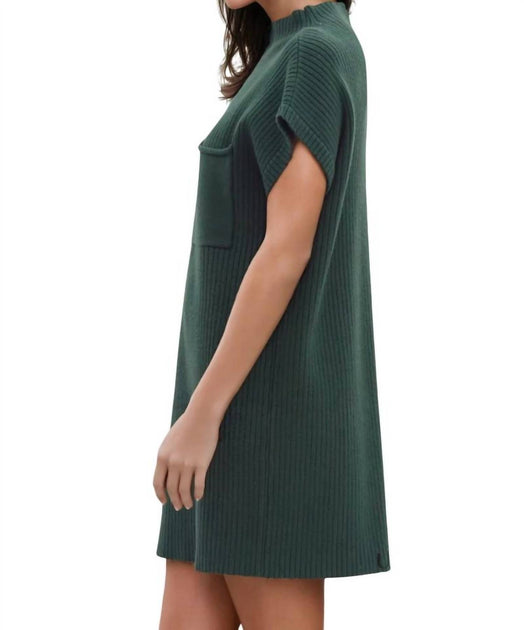 entro Andrea Ribbed Knit Sweater Dress Green Medium 4